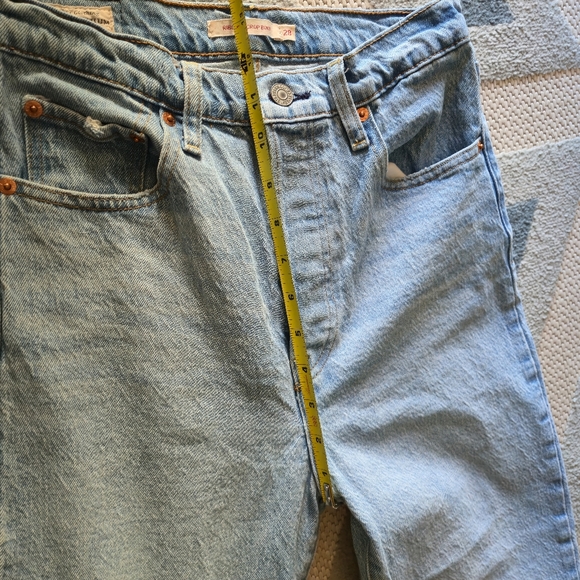 Levi’s Ribcage Crop Boot jeans 28 Light Blue Buttonfly Spring 90s Summer EUC - Picture 14 of 16